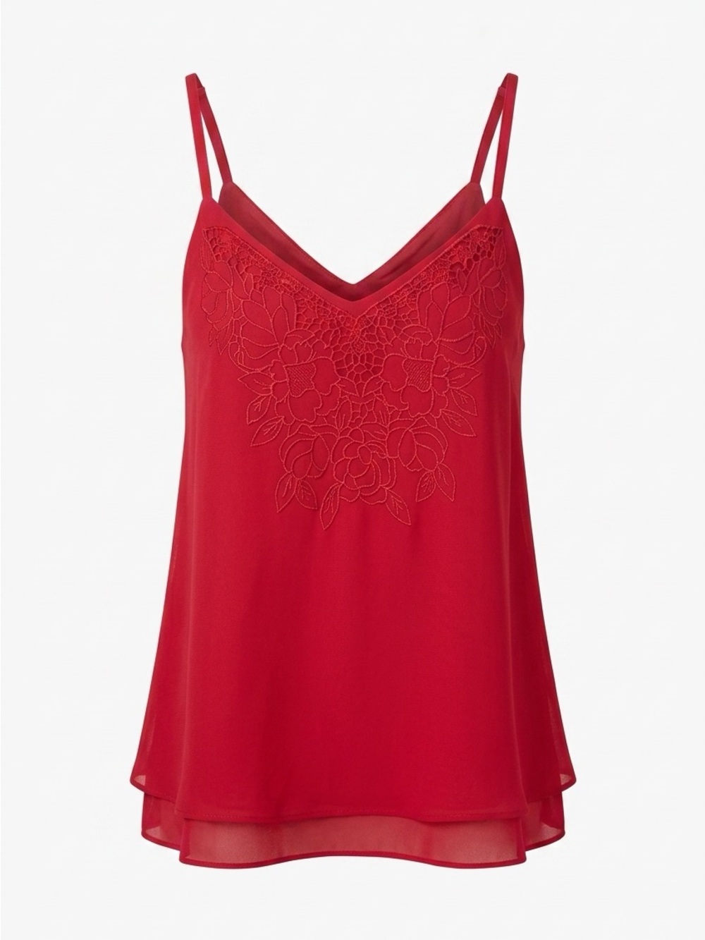 torrid Red Floral Lace-Embroidery V-Neck Cami